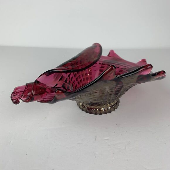 VTG Rossi Glass Candy Dish Fine Art Hand Blown Signed Rare Red Trinket Oval - Picture 13 of 13